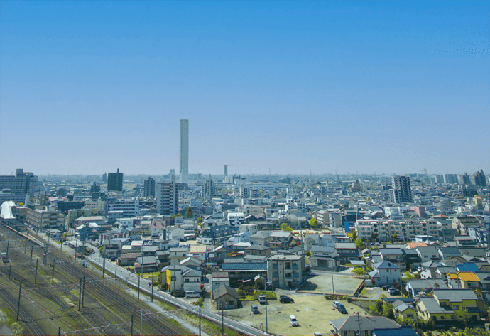 稲沢市の住宅街の風景