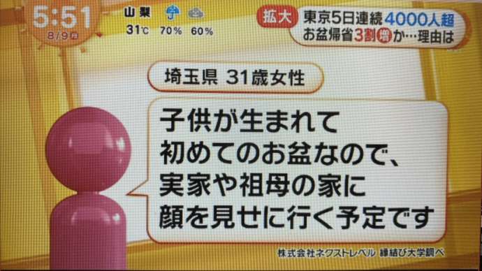 縁結び大学調べ　2021年のお盆休み＆夏休みのアンケート調査に関する統計データ　フジテレビ「めざましテレビ」にて使用された画像2