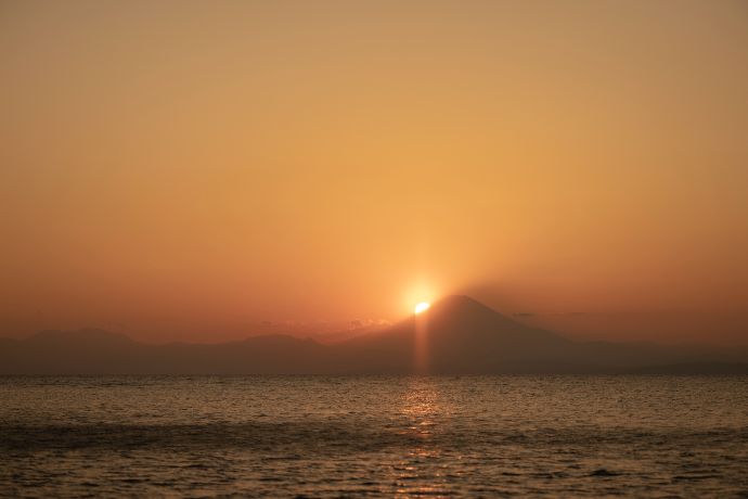 葉山ホテル音羽ノ森別邸から見える夕日