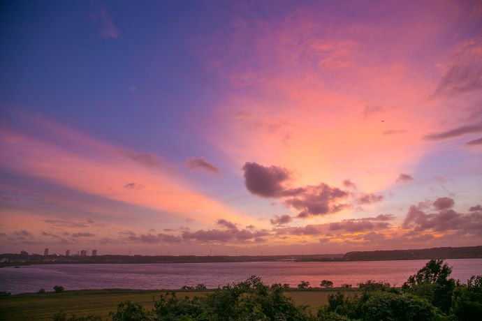 千葉県佐倉市で見られる夕焼け