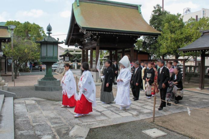 賀茂神社天満宮における神前結婚式の流れを教えてください