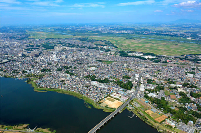 我孫子市の航空写真