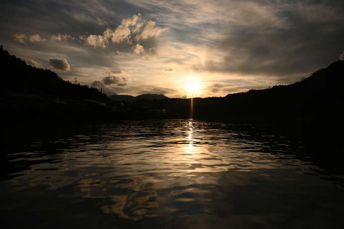 阿賀町から見える夕日