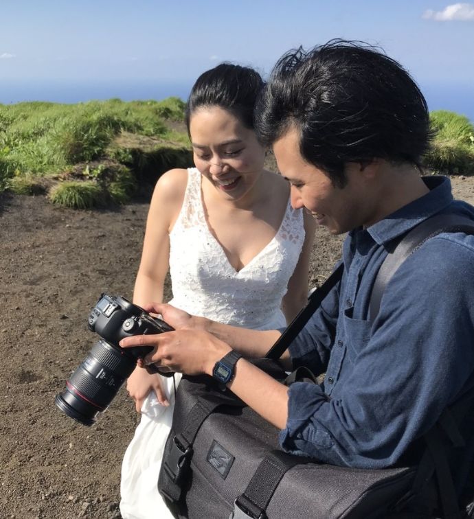 アメリカンホリデーズの結婚写真のロケーション撮影の様子