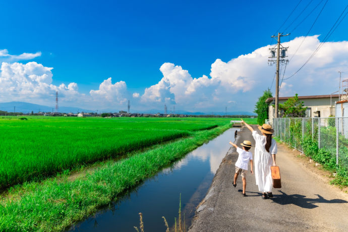 岐阜県安八町の田園風景