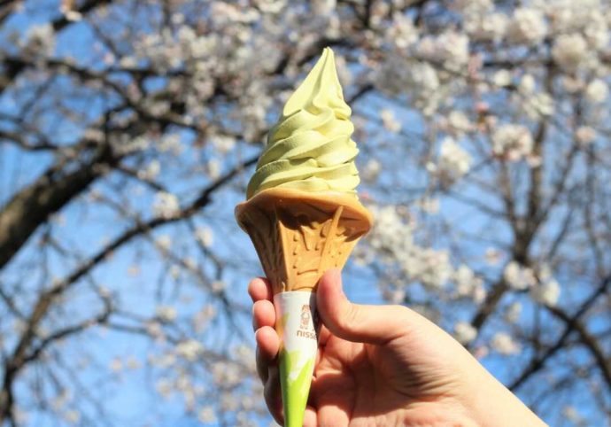 新潟県村上市の「道の駅朝日みどりの里」村上緑茶ソフトクリーム