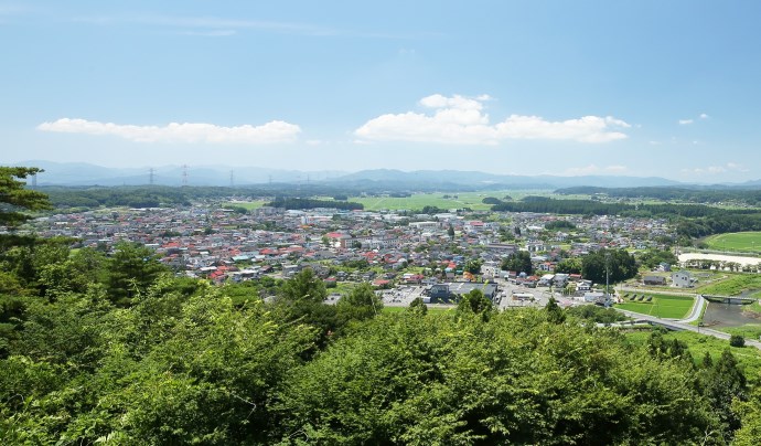 福島県浅川町にある城山からの眺望