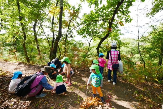 安曇野市のこども園での自然体験