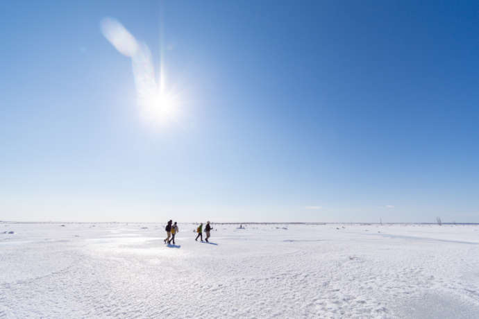 野付湾の氷平線