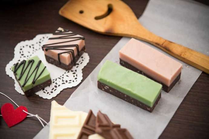 無添加石鹸作り体験で作ったスイートチョコ石鹸