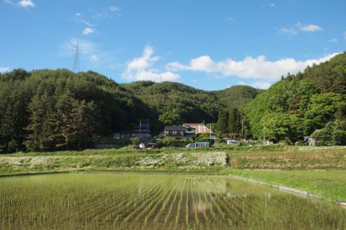 筑北村の田畑、山林風景