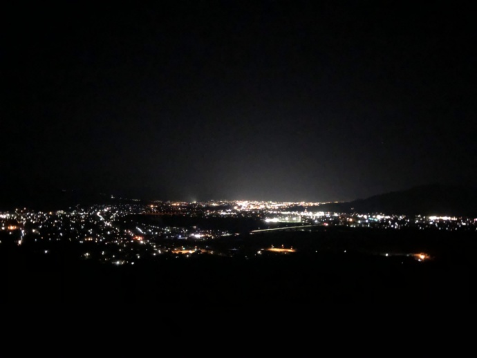 長野県千曲市の姨捨エリアから見える夜景