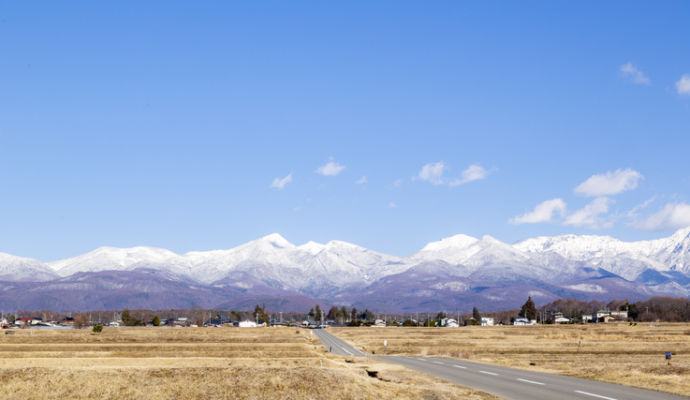 茅野市の雪をまとった八ヶ岳