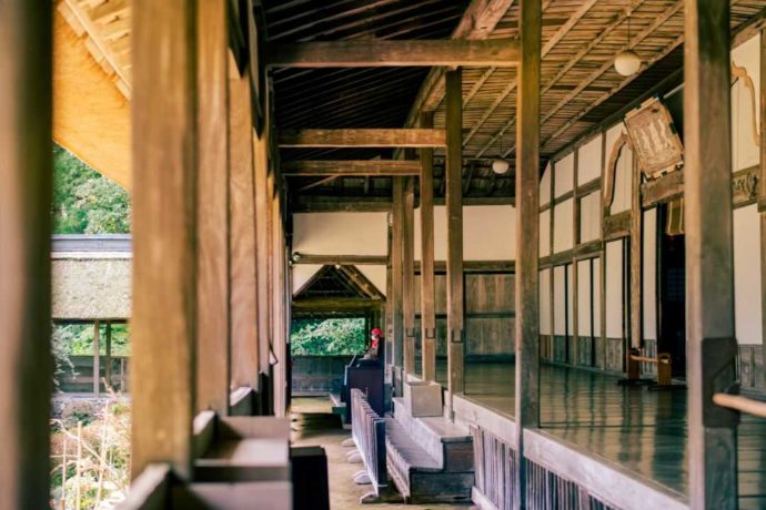 栃木県大田原市にある大雄寺の廊下となで仏