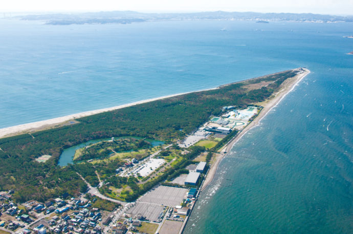 富津岬の空撮