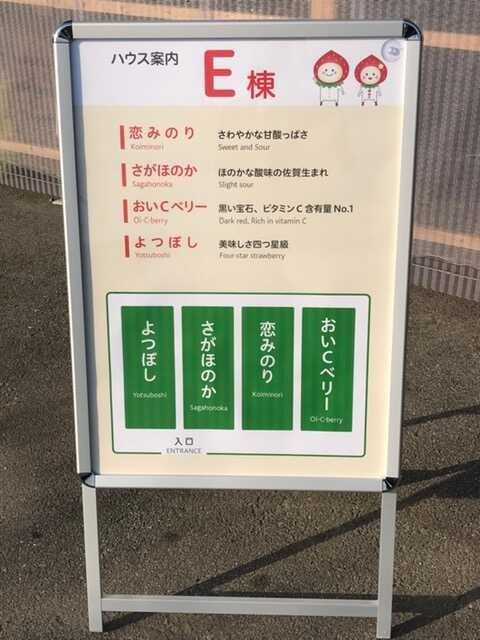 プーさんのいちご園の案内看板