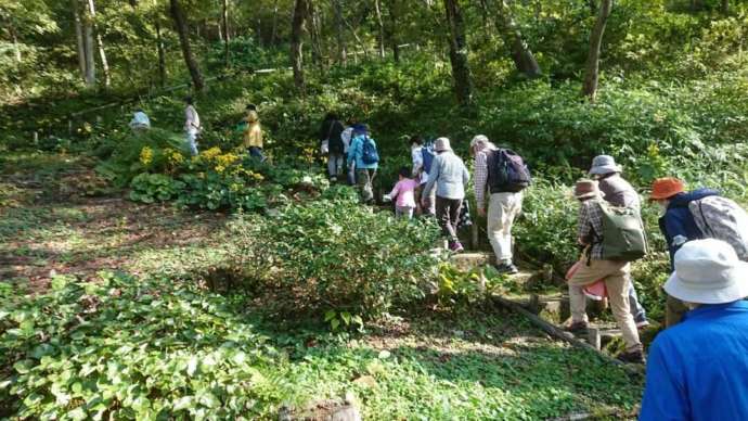 大阪府河内長野市の「大阪府立花の文化園」で開催された自然かんさつ会の様子