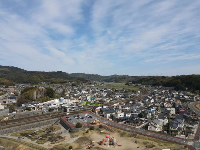 玉東町・木葉駅周辺の空撮写真