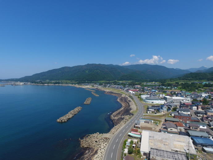 八峰町の八森地区のまち並み