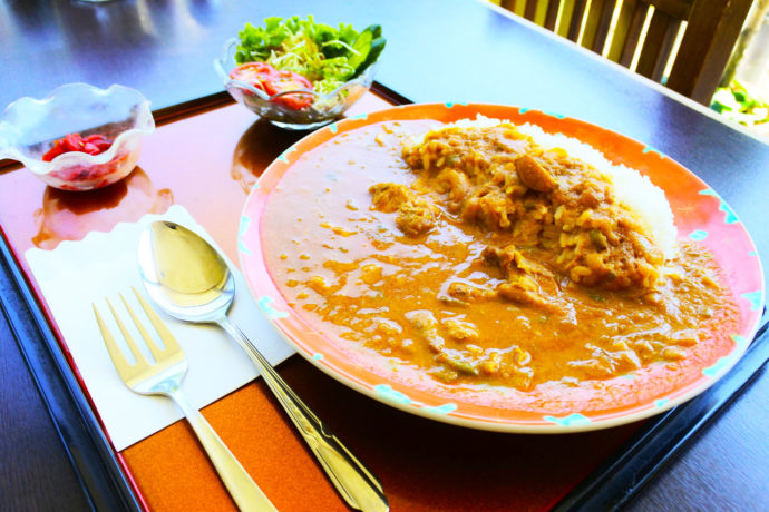 愛媛県北宇和郡鬼北町にある道の駅「日吉夢産地」でいただけるインドカレー