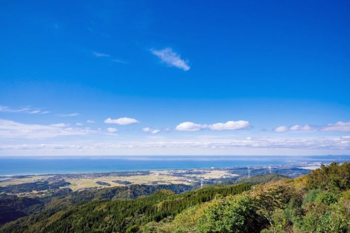 宝達山から望んだ宝達志水町の景色