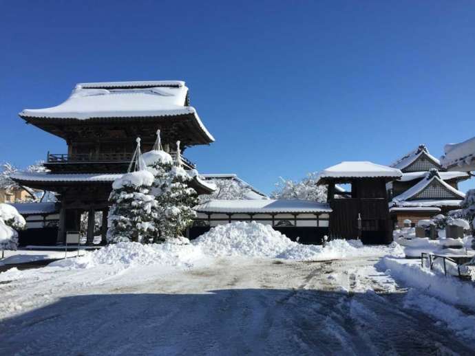 宝光寺の冬の山門と鐘楼堂