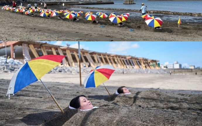 「砂むし会館 砂楽」で体験できる砂むし温泉