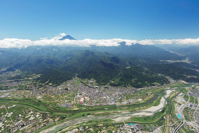 市川三郷町の空撮写真