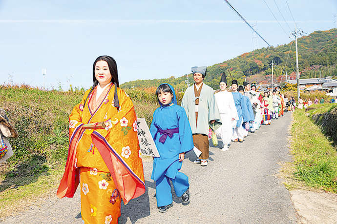 京都府井手町の恒例行事である時代絵巻行列