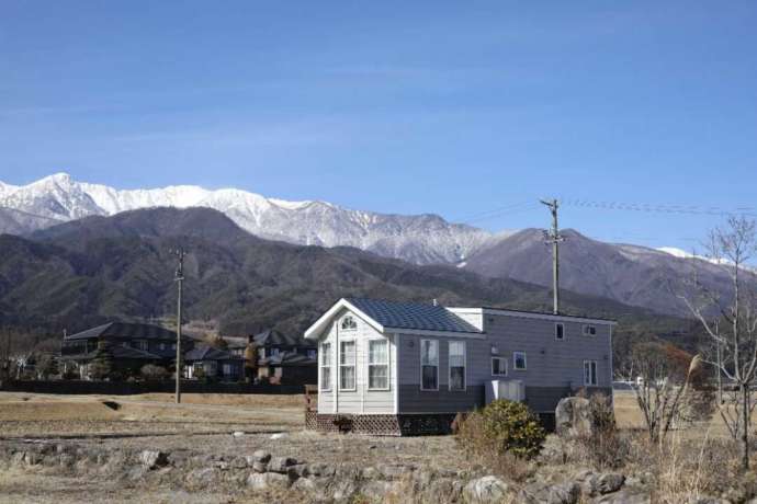 移住体験トレーラーハウスの外観