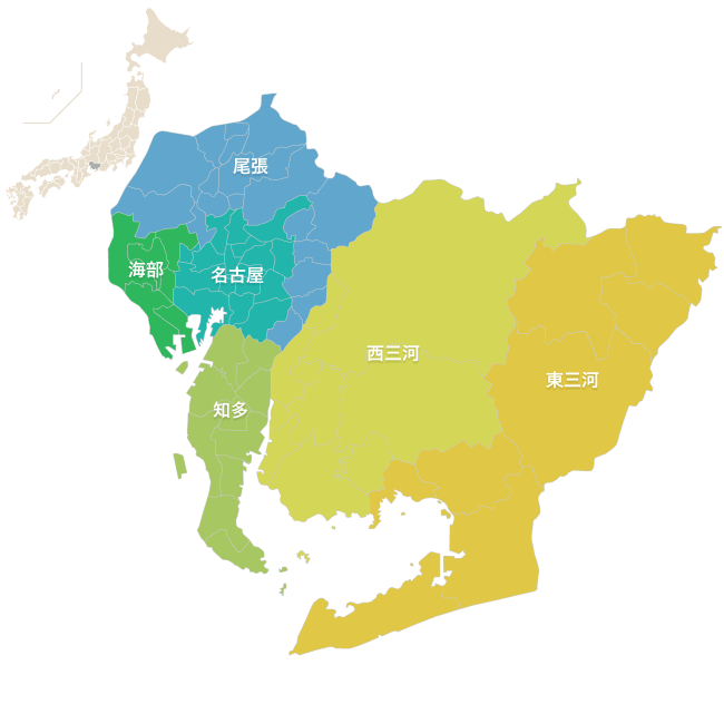 愛知県の地図