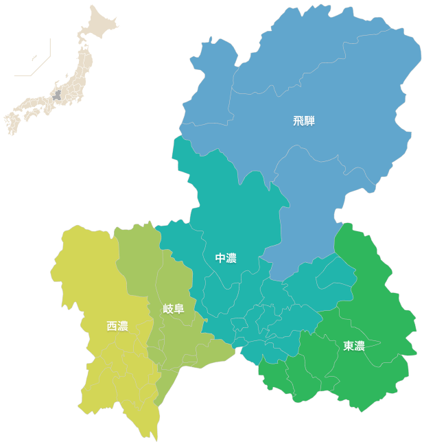 岐阜県の地図