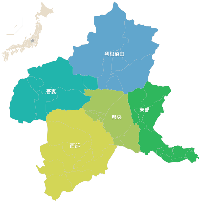 群馬県の地図