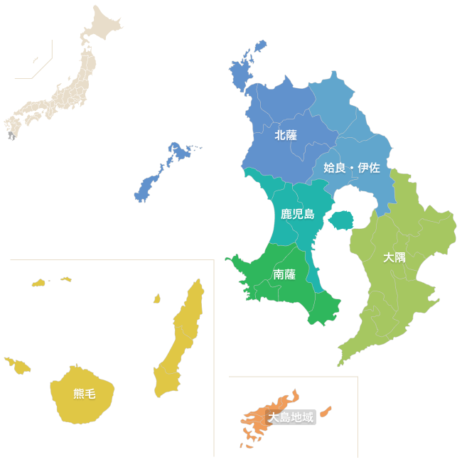 鹿児島県の地図