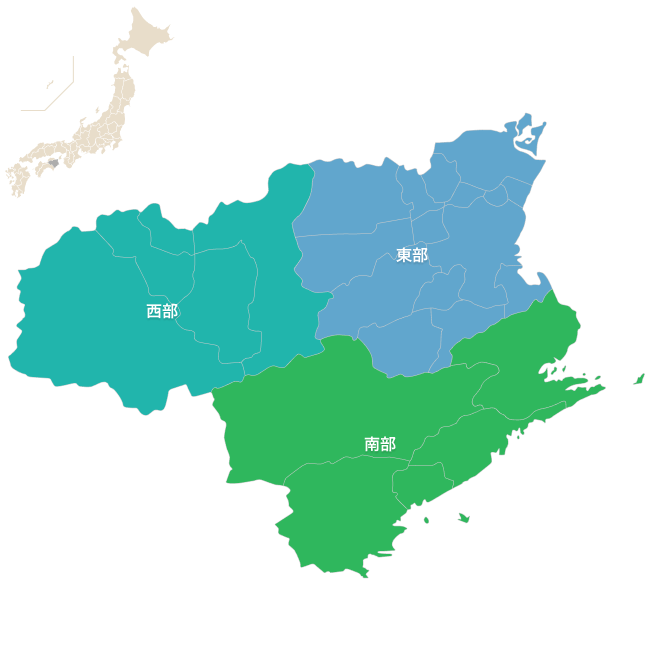 徳島県の地図