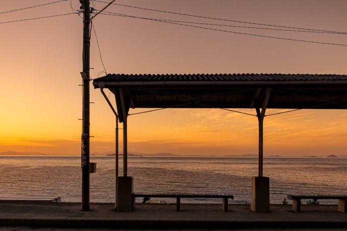 下灘駅の夕景