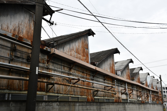 泉大津市の繊維工場の風景