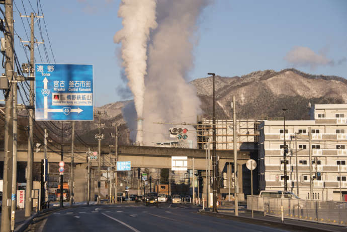 冬の釜石市街