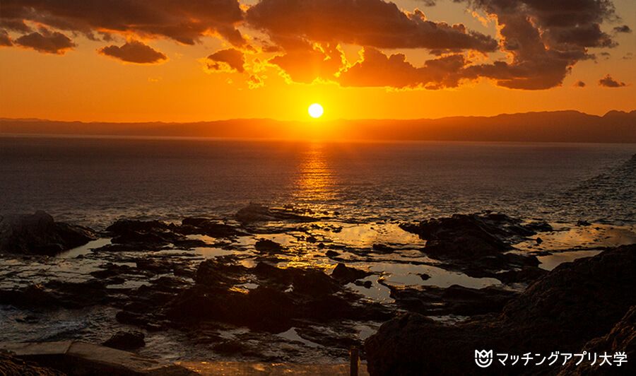 稚児ヶ淵の夕日