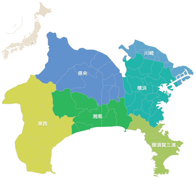 神奈川県の地図