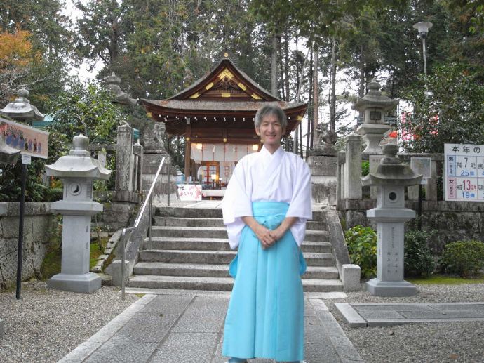 滋賀県大津市にある神田神社の禰宜の平野浩司さん