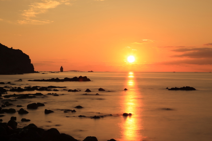 積丹町神威岬の夕日