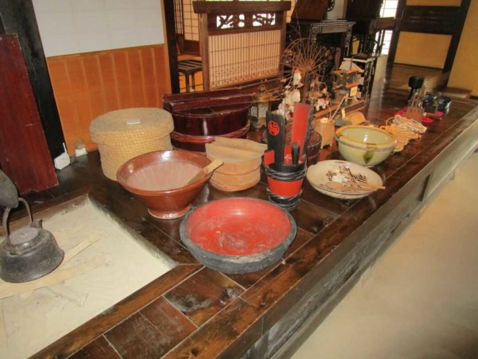 中山道ひし屋資料館に展示されている生活道具