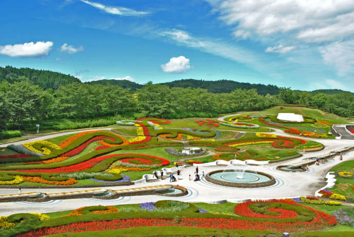 川崎町のみちのく杜の湖畔公園