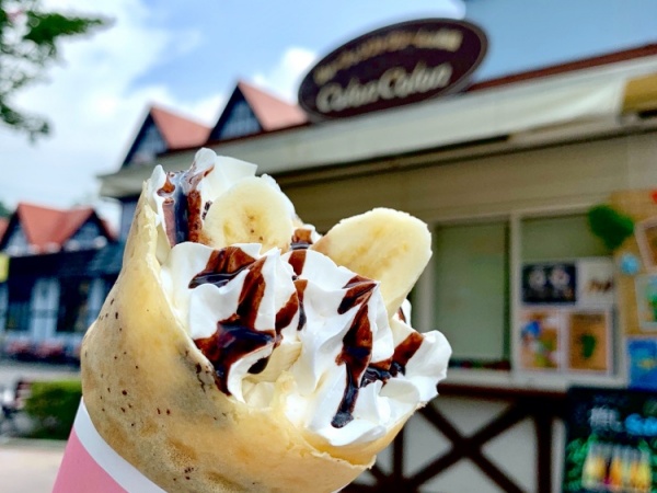 城島高原パーク内で食べられるチョコバナナクレープ