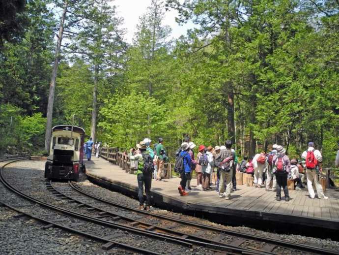 赤沢森林鉄道の折り返し地点丸山渡