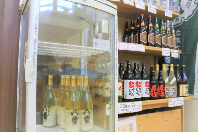 「きたひろ市場」の地酒コーナー