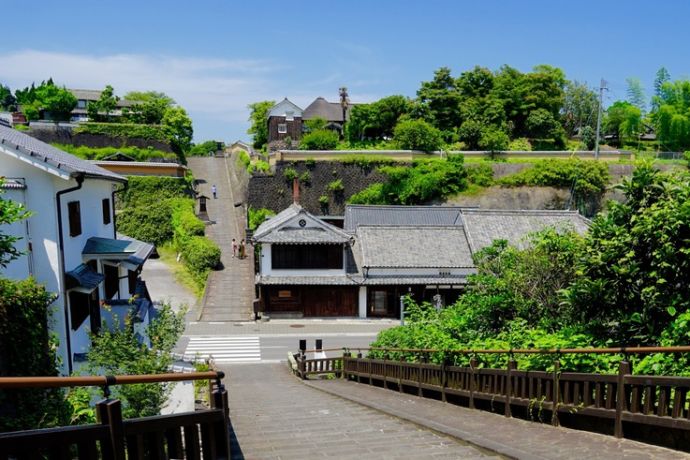 杵築市の城下町の風景