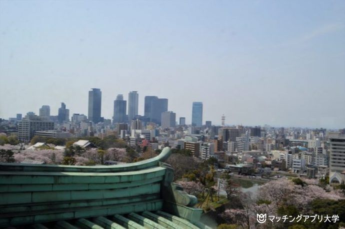 名古屋城天守閣から名古屋市内の景色