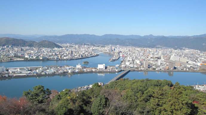 上空から見た高知市の様子